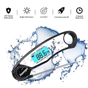 Juseepo Digital Instant Read Meat Thermometer, 2s Best Ultral Fast Waterproof Digital Grill Thermometer,Kitchen Food Thermometer for BBQ,Cooking,Baking,Beef,Liquid,Smoked (White)