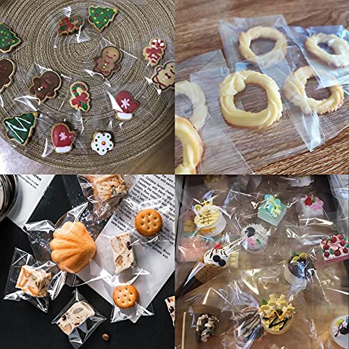 Crystal Clear Self Sealing Cello Bags 1000pcs 3x3" Small Resealable Bags 1mil OPP Poly Bags for Jewelry Earrings Candies Bakery Candle Soap Cookie 9 Sizes to Choose from