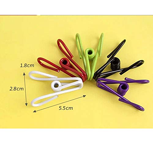 Hellopet Clothesline Clips, Clips for Clothes Bag Paper Document use Colorful Multipurpose Plastic-Coated Metal Clip, Chip Pack of 30