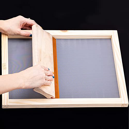 Caydo 3 Pieces 3 Size Wood Silk Screen Printing Frame with Mesh for Screen Printing, 10 x 14 Inch, 8.2 x 12.2 Inch, 6.7 x 10.6 Inch