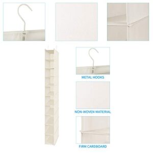 MAX Houser 10-Shelf Hanging Shoe Shelf Organizer, Hanging Shoe Storage for Closet (Beige)