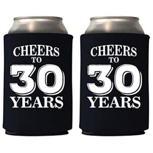 veracco cheers to 30 years thirth birthday gift for dirty thirty party favors decorations can coolie holder (black, 12)