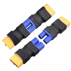 HobbyPark XT60 Connector Plugs to EC3 Adapter RC Lipo Battery Charger Conversion w/Battery Straps