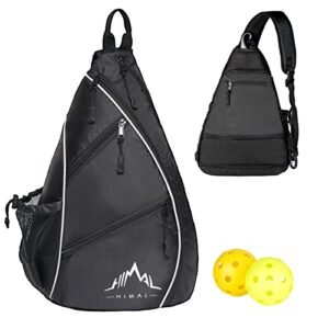 himal pickleball bag- adjustable pickleball,tennis,racketball sling bag - pickleball backpack with water bottle holder for men and women