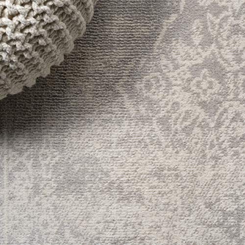 JONATHAN Y MDP403C-8 Rosalia Cottage Medallion Indoor Area-Rug Vintage Bohemian Easy-Cleaning Bedroom Kitchen Living Room Non Shedding, 8 ft x 10 ft, Gray/Ivory