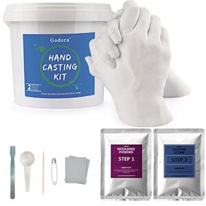 hand casting kit couples & molding kits for adults, wedding, friends, keepsake hand mold kit couples for anniversary and holiday activities by godora