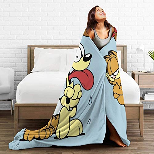 MKJIH Garfield Cartoon Cat Flannel Throw Blanket.Micro Fleece and Luxury Warm Blanket for Bed Sofa Travel Four Seasons Blanket .50 X 40 in