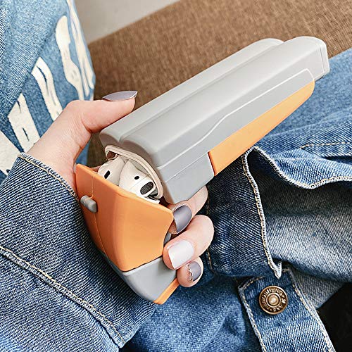 Guppy for AirPods Shotgun Case 3D Cool Funny Mini Gun Pistol Toy Skin Wireless Carrying Cover Case Soft Silicone Rubber Full Protective Shockproof Accessories for Airpods 1 & 2