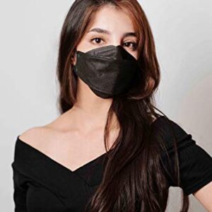 (20PCS) Black Disposable KF94- Face Masks 4-Layer Filters Breathable Comfortable Nose, Good Day, Dust Mask, Black KF94 Masks Made in Korea.