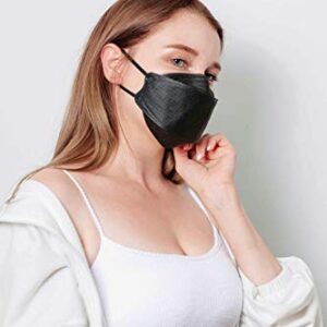 (20PCS) Black Disposable KF94- Face Masks 4-Layer Filters Breathable Comfortable Nose, Good Day, Dust Mask, Black KF94 Masks Made in Korea.