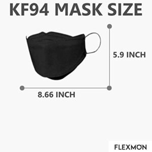 (20PCS) Black Disposable KF94- Face Masks 4-Layer Filters Breathable Comfortable Nose, Good Day, Dust Mask, Black KF94 Masks Made in Korea.