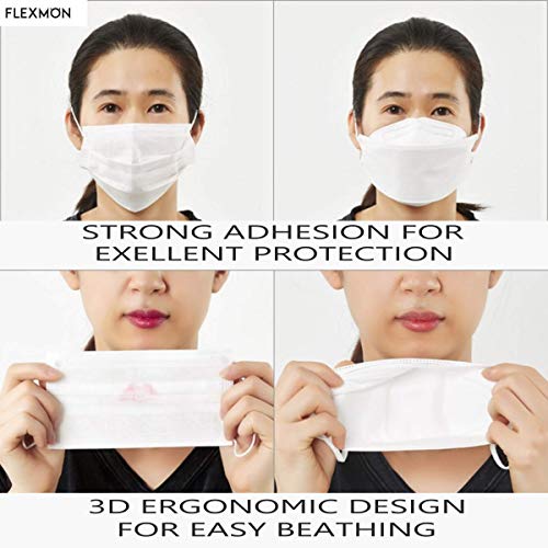 (20PCS) Black Disposable KF94- Face Masks 4-Layer Filters Breathable Comfortable Nose, Good Day, Dust Mask, Black KF94 Masks Made in Korea.