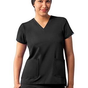 Adar Addition Scrubs for Women - Modern V-Neck Scrub Top - A6008 - Black - M