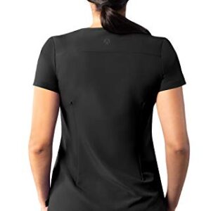 Adar Addition Scrubs for Women - Modern V-Neck Scrub Top - A6008 - Black - M