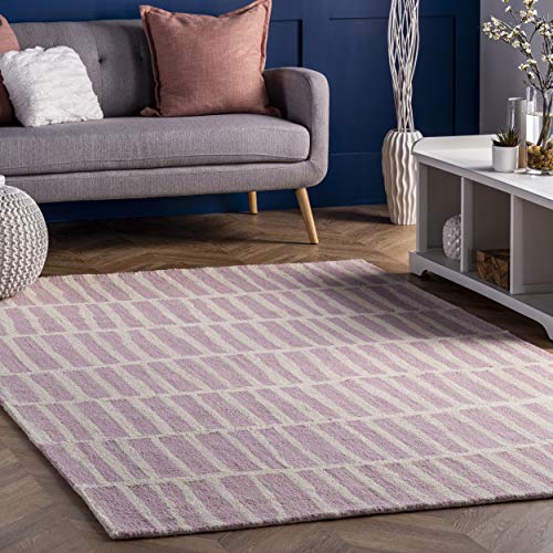 nuLOOM Lemuel Hand Tufted Wool Area Rug, 5' x 8', Baby Pink