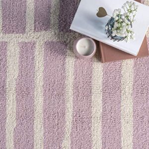 nuLOOM Lemuel Hand Tufted Wool Area Rug, 5' x 8', Baby Pink