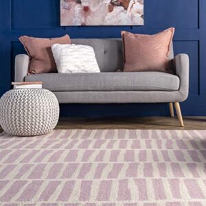 nuLOOM Lemuel Hand Tufted Wool Area Rug, 5' x 8', Baby Pink