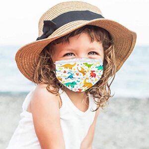 Children's Disposable Face Covering Industrial 3-Layer with Nose Clip,Breathable and Skin-Friendly 50pc (Style 10)