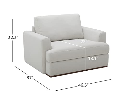 Amazon Brand – Rivet Modern Living Room Accent Chair, 46.5"W, Chalk