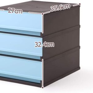 File Cabinets Storage Cabinet Drawer Desktop Storage Box Three Layers HUYP (Color : Blue)