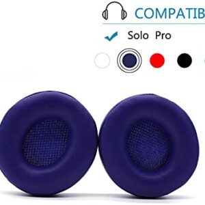 Adhiper Replacement Earpads Solo pro Replacement Ear Pads Ear Cushion is Compatible with Solo pro Headphones (Dark-Blue)