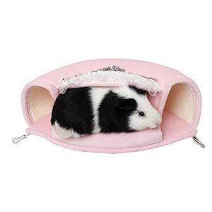 shlutesoy Pet Hammock,Swing Cage Accessories Hamster Hammock Hanging Bed for Sugar Glider Guinea Pig Pink L