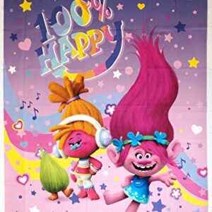 Trolls 100 Percent Happy Cotton Fabric Panel - Poppy DJ & Fuzzbert (Great for Quilting, Sewing, Craft Projects, Wall Hangings, and More) 30" X 44" Tall
