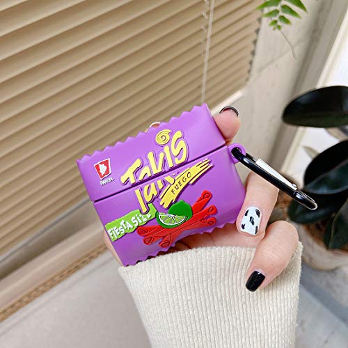 NQ Airpod Case, Cute 3D Funny Takis Potato Chips Cartoon Soft Silicone Cover, Kawaii Cool Keychain Design Skin, for Girls Children and Boys Airpod Case (KANSDF2 Takis Potato Chips)