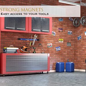 EHOMEA2Z Magnetic Tool Holder 4 Pack Heavy-Duty 12 Inch Rack, Magnetic Wrench Rack, Magnetic Strip for Walls, Garage Accessories, Shed and Shop Magnetic Organizer, Gifts for Men