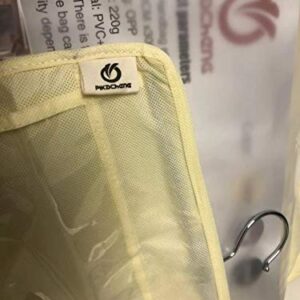 N/V PIKACHENG Hanging Handbag Purse Organizer, Homewares Nonwoven 6Pockets Hanging Closet Storage Bag,Transparent Dust-Proof Wardrobe Closet Storage Bag (Light Yellow)