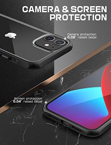 SupCase Unicorn Beetle Style Series Case Designed for iPhone 12 (2020) / iPhone 12 Pro (2020) 6.1 Inch, Premium Hybrid Protective Clear Case (Black)