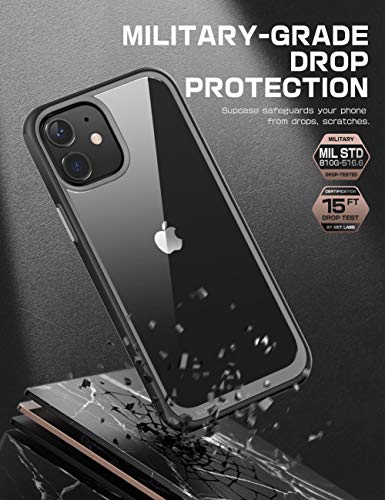 SupCase Unicorn Beetle Style Series Case Designed for iPhone 12 (2020) / iPhone 12 Pro (2020) 6.1 Inch, Premium Hybrid Protective Clear Case (Black)