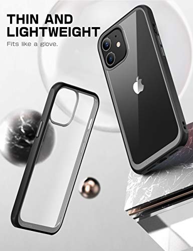 SupCase Unicorn Beetle Style Series Case Designed for iPhone 12 (2020) / iPhone 12 Pro (2020) 6.1 Inch, Premium Hybrid Protective Clear Case (Black)