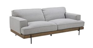 amazon brand – rivet modern industrial metal leg sofa couch, 83.1"w, light gray