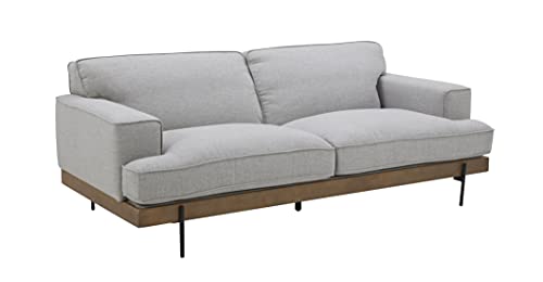 Amazon Brand – Rivet Modern Industrial Metal Leg Sofa Couch, 83.1"W, Light Gray