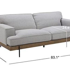 Amazon Brand – Rivet Modern Industrial Metal Leg Sofa Couch, 83.1"W, Light Gray