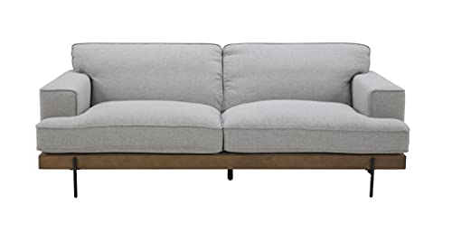 Amazon Brand – Rivet Modern Industrial Metal Leg Sofa Couch, 83.1"W, Light Gray