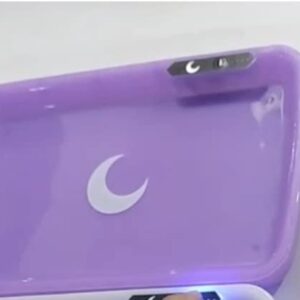 Brando Moon Led Tray with Built in Crusher and Light - Glow Light Up Tray 7 Colors - Rechargeable and Smooth Round Edges (Purple)