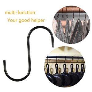 11 Pack Heavy Duty S Hooks Black Steel S Shaped Hooks for Hanging Pans Pots Plants Bags Towels Kitchen Hooks Hanger, Large 3.5 inch