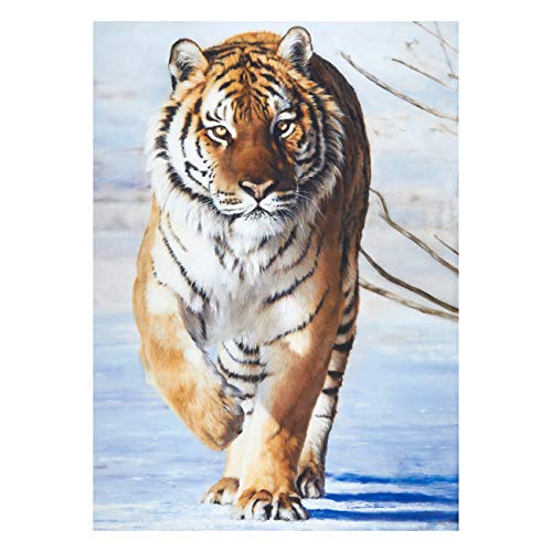 Riley Blake On Safari Tiger Poster 36" Panel Orange/White, Fabric