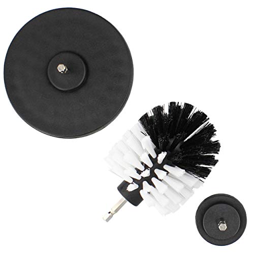 ABN White Power Scrubber Drill Brush Set for 1/4in Drive - 3 Piece Soft Bristle - Tile Cleaner, Tub Scrubber, Detailing Brush Set for Home and Auto Car, Boat, Deck, Shower Wall, Spa Hot Tub, Carpet