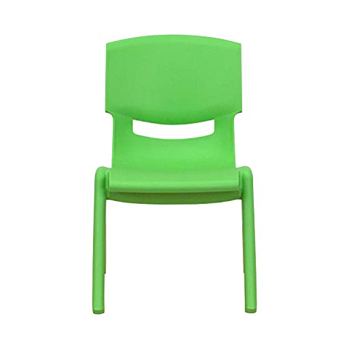 Flash Furniture Whitney 2 Pack Green Plastic Stackable School Chair with 10.5'' Seat Height