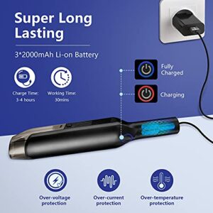 LAOPAO Portable Car Vacuum Cleaner High Power 9Kpa Hand Vacuum Cordless Rechargeable Handheld Vacuum 3x2000mAh Li-ion Battery Quick Charge Mini Vacuum for Home/Car/Pet Hair Cleaning Car Seat Cleaner