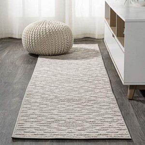 JONATHAN Y SBH105A-210 Ararat High-Low Pile Moroccan Diamond Modern Indoor Outdoor Area-Rug Bohemian Geometric Easy-Cleaning Bedroom Kitchen Backyard Patio Porch Non Shedding, 2 ft x 10 ft, Beige