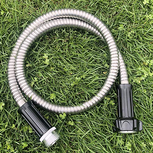 Yanwoo 304 Stainless Steel 20 Feet Garden Hose with Female to Male Connector, Lightweight, Kink-Free, Heavy Duty Outdoor Hose (20ft)