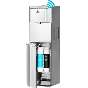 avalon hand-free touchless electric bottleless water cooler dispenser with bioguard- 3 temperatures, digital clock with temperature control, self cleaning, anti-microbial coating, stainless steel