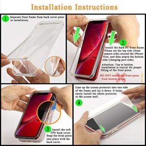 COOLQO Compatible for iPhone 12 Pro Max Case 6.7 Inch, and [2 x Tempered Glass Screen Protector] Clear 360 Full Body Coverage Silicone Protective 13 ft Shockproof Phone Cover