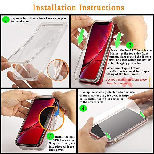 COOLQO Compatible for iPhone 12 Pro Max Case 6.7 Inch, and [2 x Tempered Glass Screen Protector] Clear 360 Full Body Coverage Silicone Protective 13 ft Shockproof Phone Cover
