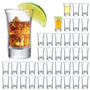 encheng 1.4 ounce heavy base shot glass set,whisky shot glasses 1.4 oz, liqueur glasses spirits glasses mini glass cups double side cordial glasses,tequila cups small glass shot cups 40 pack
