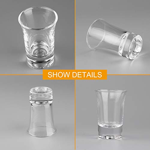 Encheng 1.4 Ounce Heavy Base Shot Glass Set,Whisky Shot Glasses 1.4 oz, Liqueur Glasses Spirits Glasses Mini Glass Cups Double Side Cordial Glasses,Tequila Cups Small Glass Shot Cups 40 Pack